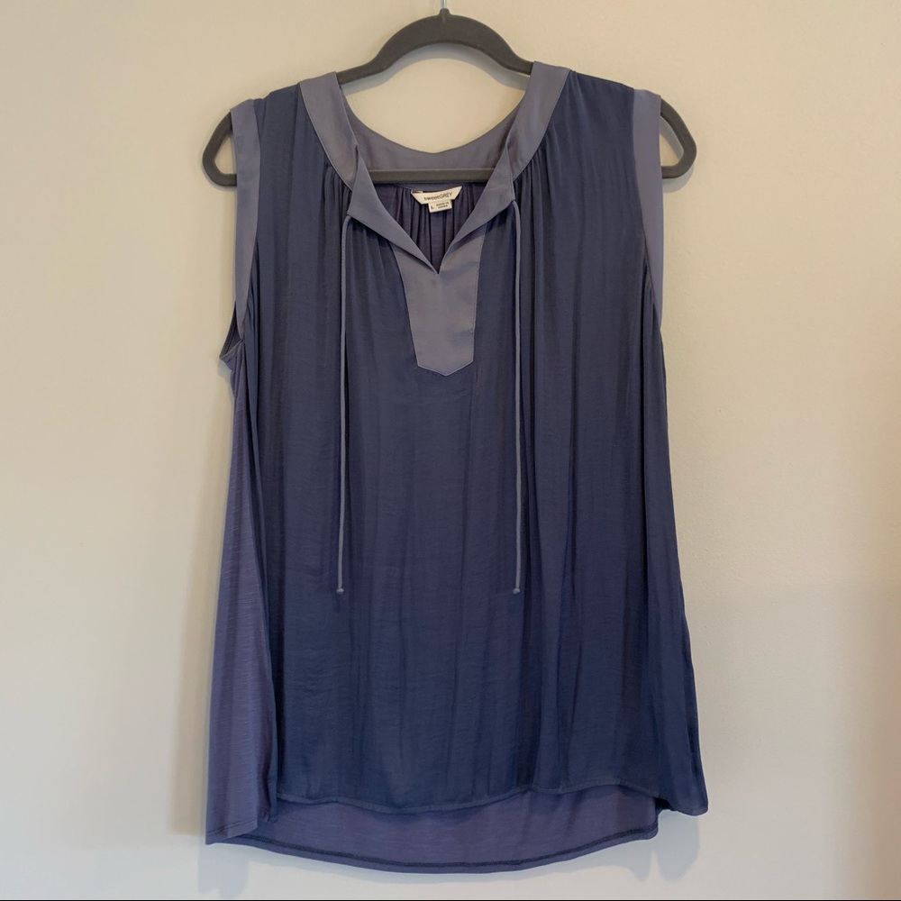 Sweet Grey Sleeveless Blouse
